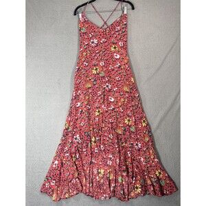 XIX Palms Women’s Midi Dress Size S Ruffle Hem Boho Bohemian Ditsy Hawaii‎ Aloha